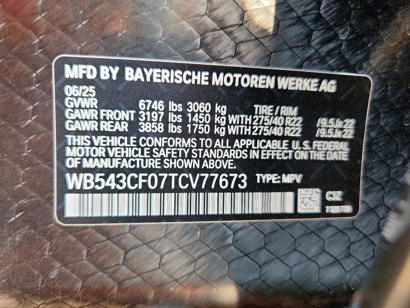 2026 BMW IX XDRIVE4 WB543CF07TCV77673