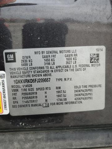 2015 GMC ACADIA SLT 1GKKVRKD6FJ209667