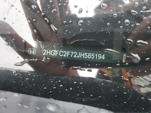 2018 HONDA CIVIC EX - 2HGFC2F72JH585194