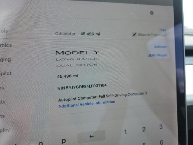 2020 TESLA MODEL Y 5YJYGDEE4LF037164