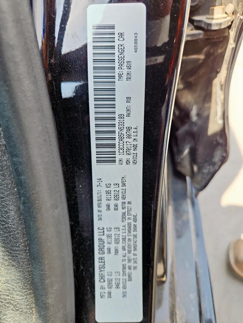 2015 CHRYSLER 200 - 1C3CCCAB5FN533189