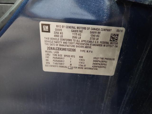 2017 CHEVROLET EQUINOX LT 2GNALCEK9H6102396