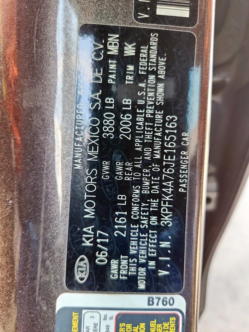 2018 KIA FORTE LX 3KPFK4A76JE165163