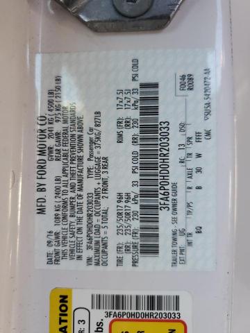 2017 FORD FUSION SE 3FA6P0HD0HR203033