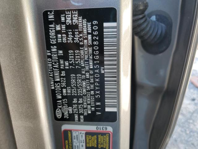 2016 KIA SORENTO SX 5XYPKDA51GG082609