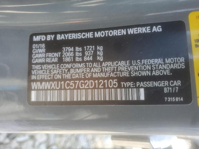 2016 MINI COOPER WMWXU1C57G2D12105