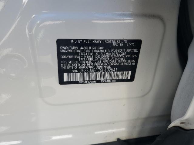 2016 SUBARU FORESTER 2 - JF2SJABC7GH492641