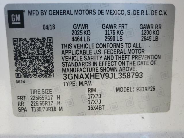 2018 CHEVROLET EQUINOX LS - 3GNAXHEV9JL358793
