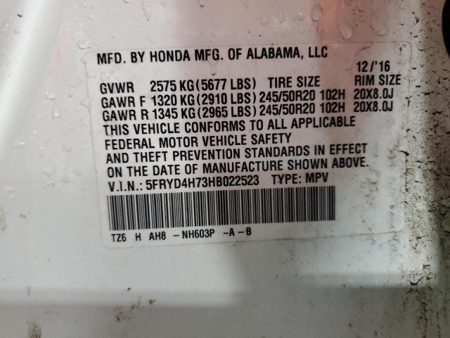 2017 ACURA MDX TECHNO 5FRYD4H73HB022523