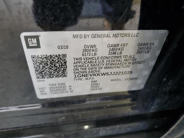 2018 CHEVROLET TRAVERSE H 1GNEVKKW5JJ221035