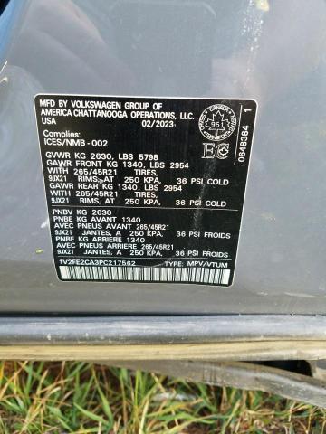 2023 VOLKSWAGEN ATLAS CROS 1V2FE2CA3PC217562