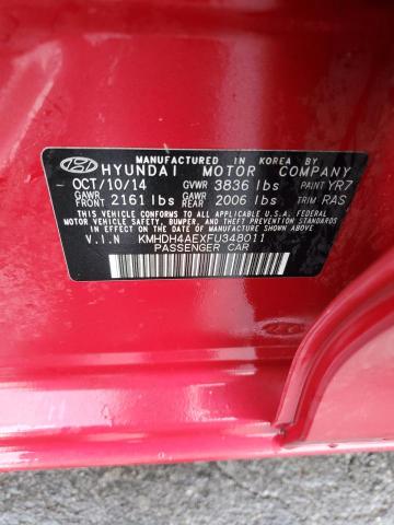 2015 HYUNDAI ELANTRA SE KMHDH4AEXFU348011