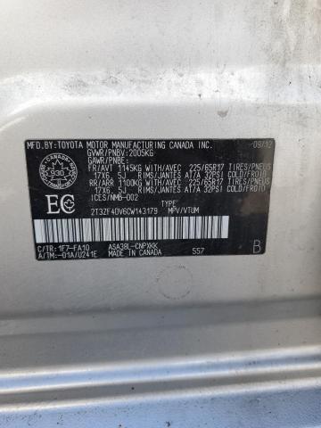 2012 TOYOTA RAV4 - 2T3ZF4DV6CW143179