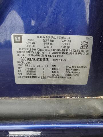 2017 CHEVROLET COLORADO LT 1GCGTCENXH1330505