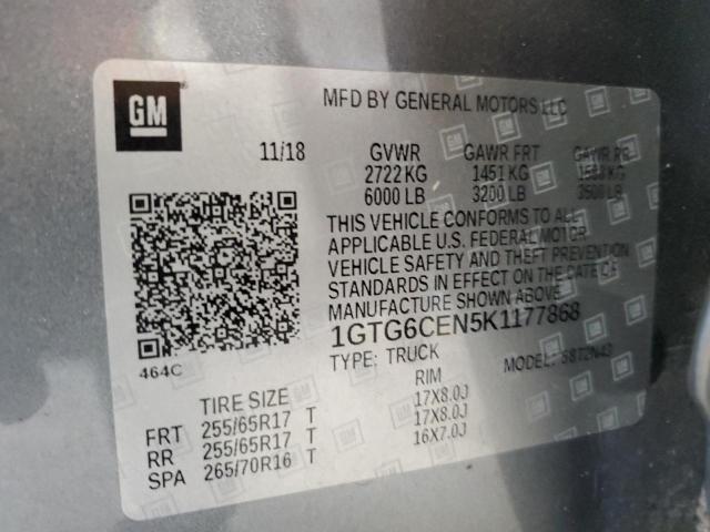 2019 GMC CANYON SLE 1GTG6CEN5K1177868