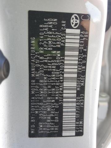 2021 TOYOTA COROLLA LE 5YFEPMAE4MP210731