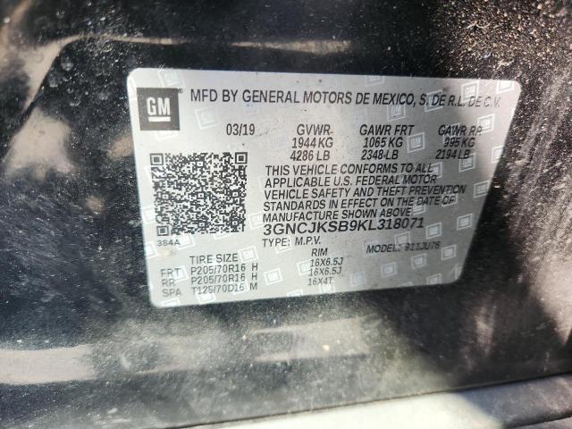 2019 CHEVROLET TRAX LS 3GNCJKSB9KL318071