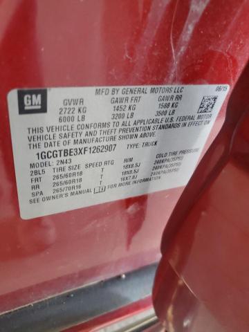 2015 CHEVROLET COLORADO LT 1GCGTBE3XF1262907