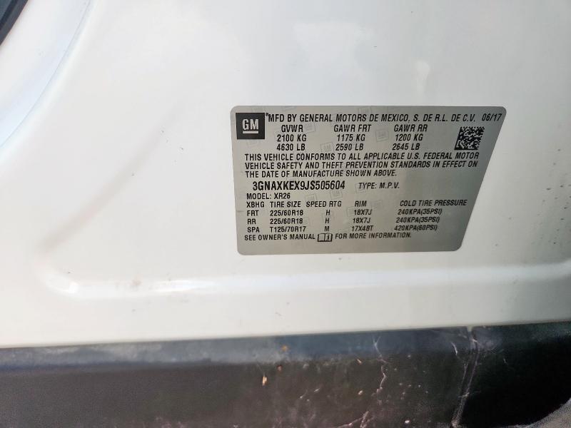 2018 CHEVROLET EQUINOX LT 3GNAXKEX9JS505604