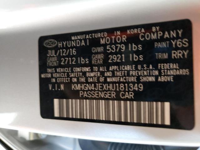 2017 GENESIS G80 BASE KMHGN4JEXHU181349