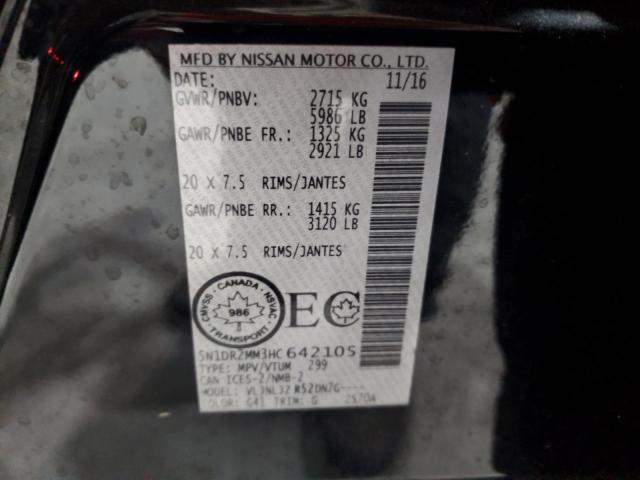 2017 NISSAN PATHFINDER 5N1DR2MM3HC642105