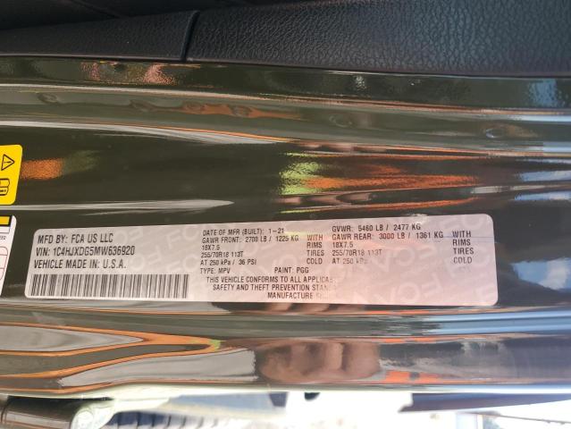 2021 JEEP WRANGLER U 1C4HJXDG5MW636920