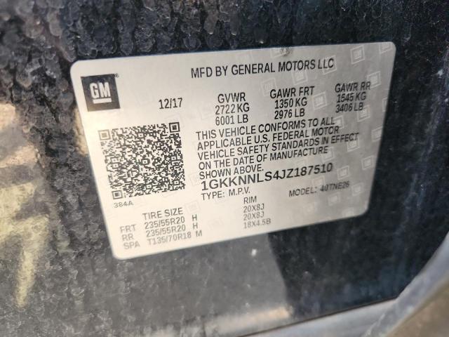 2018 GMC ACADIA SLT 1GKKNNLS4JZ187510