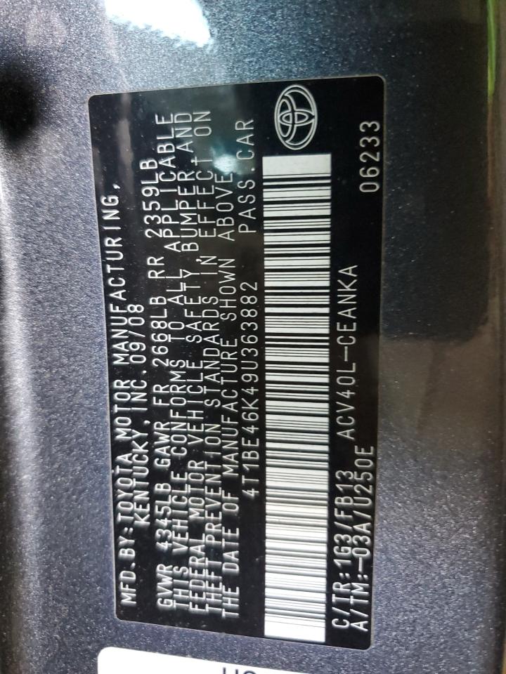 Lot #3256571676 2009 TOYOTA CAMRY BASE