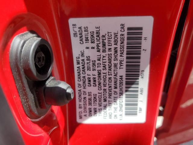 2018 HONDA CIVIC SI 2HGFC1E58JH709544