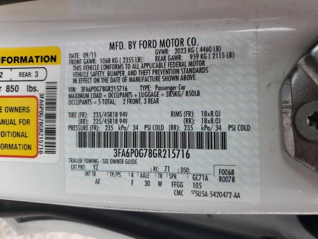 2016 FORD FUSION S 3FA6P0G78GR215716