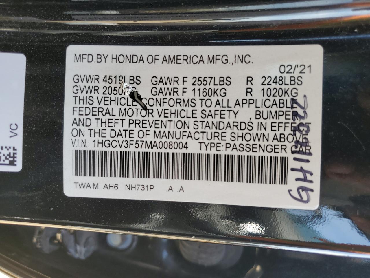 HONDA ACCORD HYBRID EXL