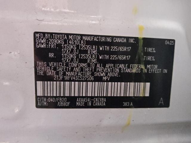 2025 TOYOTA RAV4 LE 2T3F1RFV4SC527506