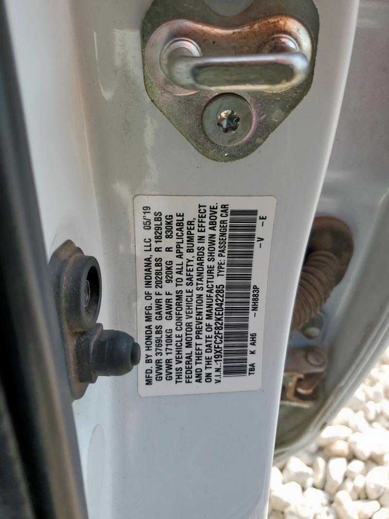 2019 HONDA CIVIC SPORT 19XFC2F82KE042285