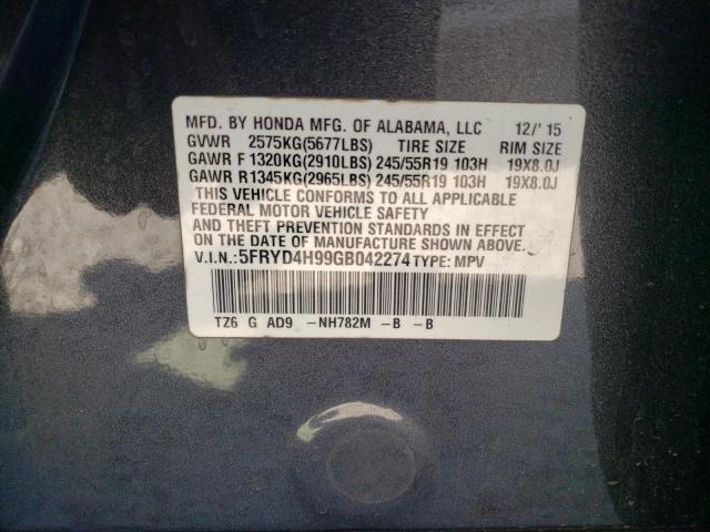 2016 ACURA MDX ADVANCE 5FRYD4H99GB042274