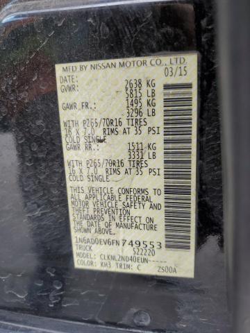 2015 NISSAN FRONTIER S 1N6AD0EV6FN749553