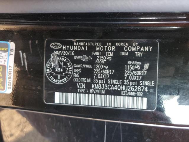 2017 HYUNDAI TUCSON LIM KM8J3CA40HU262874