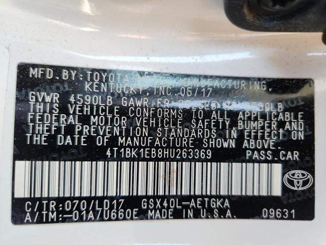 2017 TOYOTA AVALON XLE 4T1BK1EB8HU263369