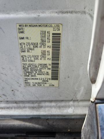 2017 NISSAN MURANO S 5N1AZ2MG9HN121729