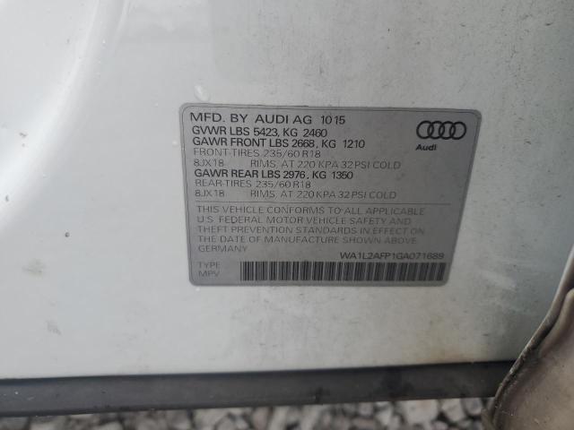2016 AUDI Q5 PREMIUM WA1L2AFP1GA071689