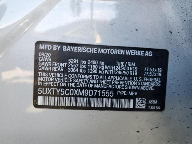 2021 BMW X3 XDRIVE3 5UXTY5C0XM9D71555
