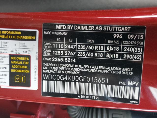 2016 MERCEDES-BENZ GLC 300 4M WDC0G4KB0GF015651