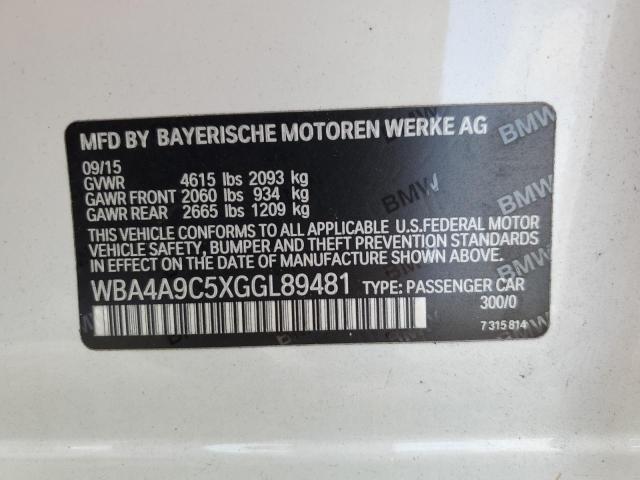 2016 BMW 428 I GRAN WBA4A9C5XGGL89481