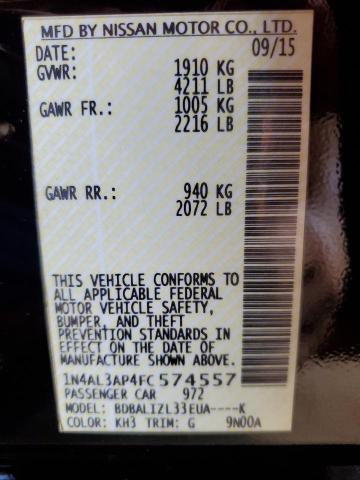 2015 NISSAN ALTIMA 2.5 - 1N4AL3AP4FC574557