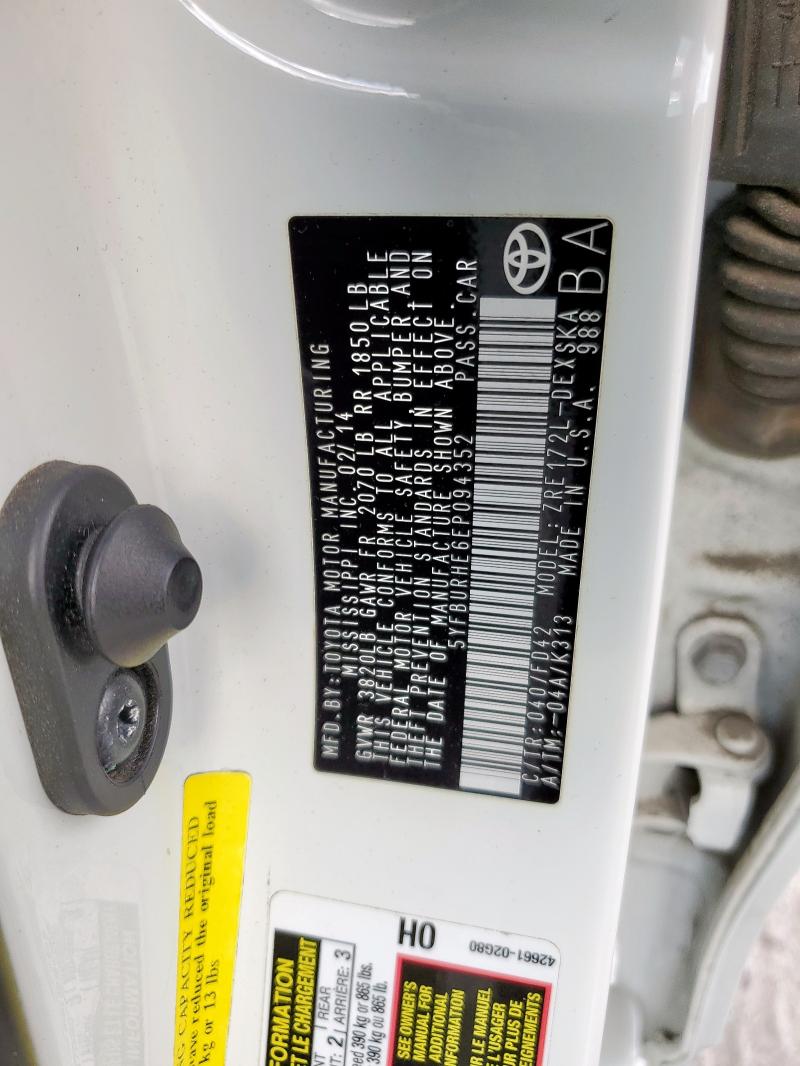 2014 TOYOTA COROLLA L - 5YFBURHE6EP094352