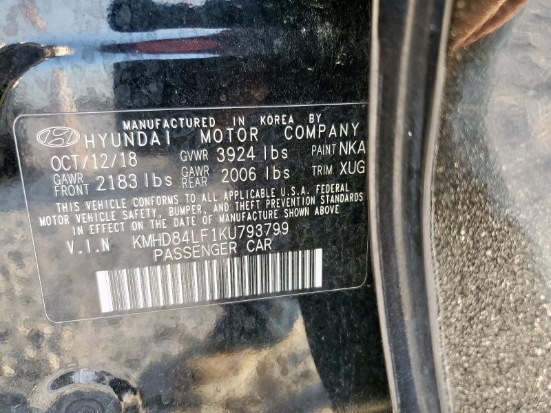 2019 HYUNDAI ELANTRA SE - KMHD84LF1KU793799