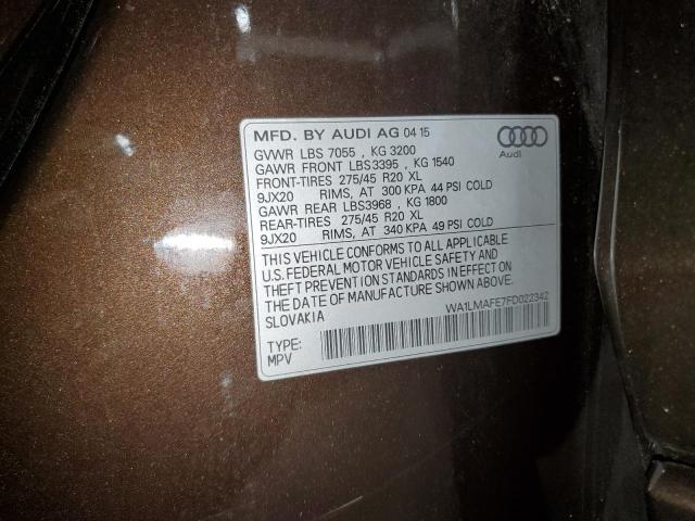 2015 AUDI Q7 TDI PRE WA1LMAFE7FD022342