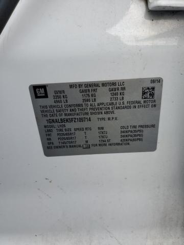 2015 CHEVROLET EQUINOX LT 1GNALBEK5FZ109714