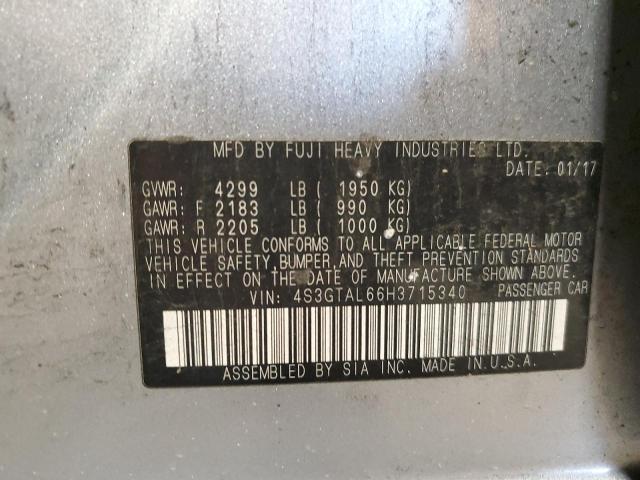 2017 SUBARU IMPREZA SP 4S3GTAL66H3715340