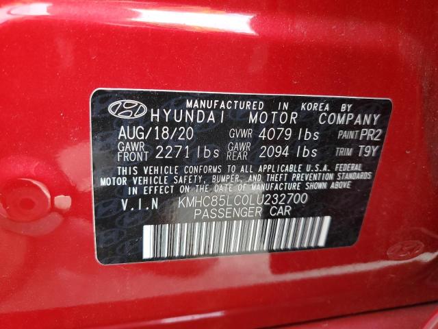 2020 HYUNDAI IONIQ SEL KMHC85LC0LU232700