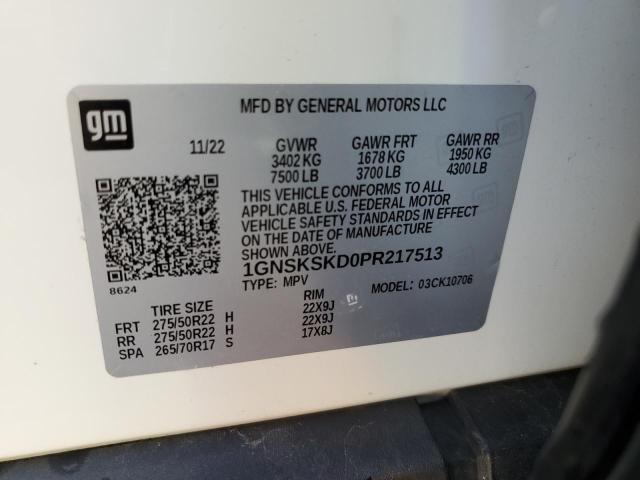 2023 CHEVROLET TAHOE K1500 PREMIER 1GNSKSKD0PR217513